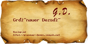 Grünauer Dezső névjegykártya